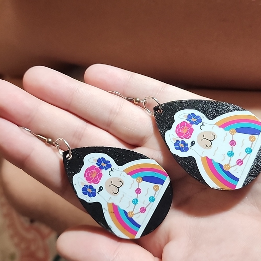 (69) Colorful Llama Earrings